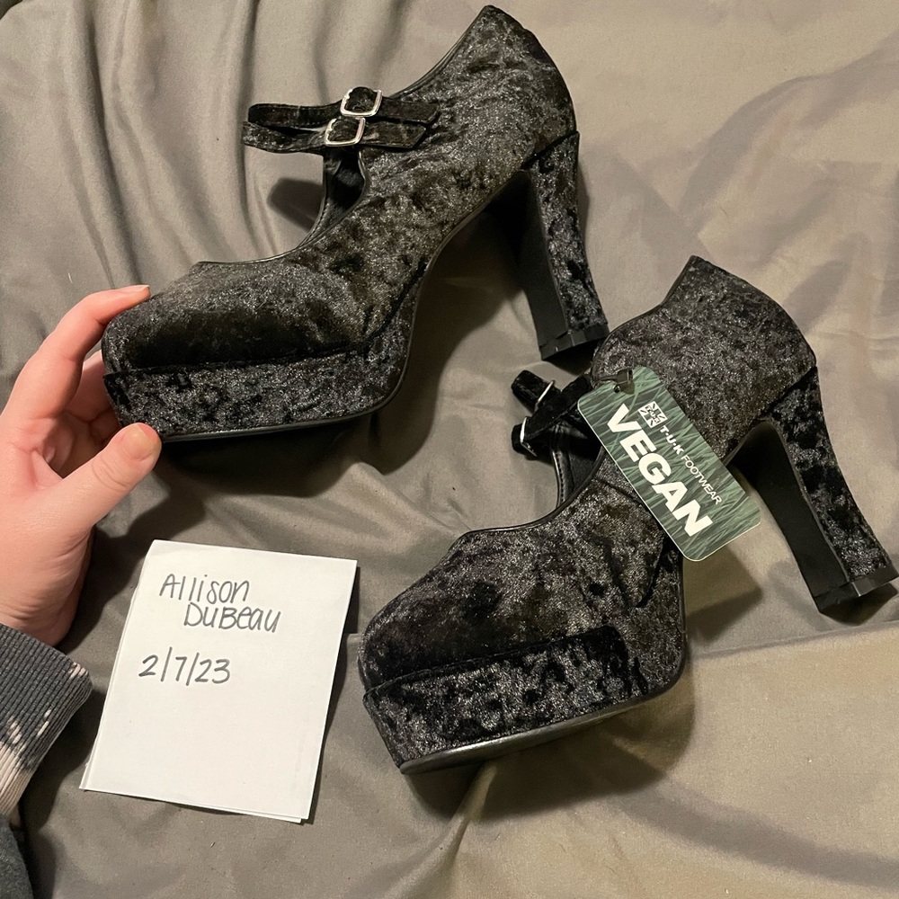 TUK Velvet Mary Jane Style Heels